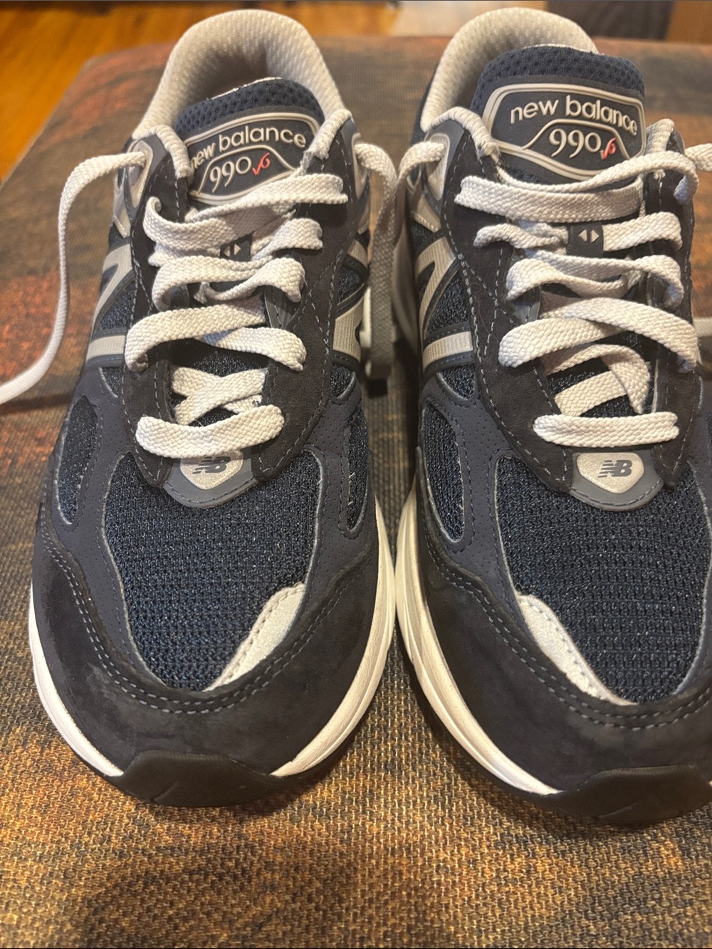 New Balance Big Kids Navy and Gray 990v5 Sneakers
